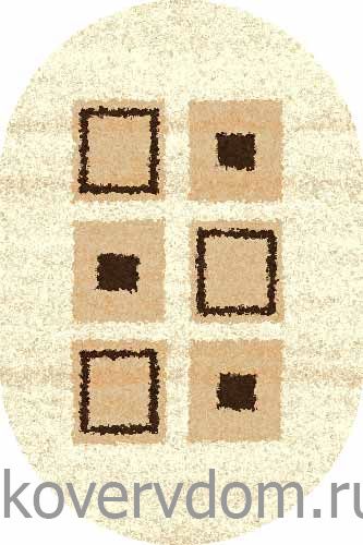 Ковер длинноворсовый SHAGGY S611 CREAM УЛЬТРА  Кубики крем-беж ОВАЛ