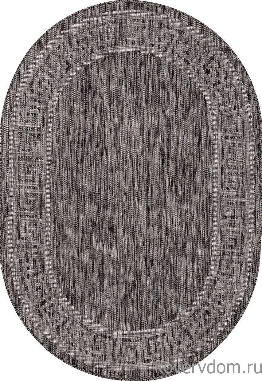 Ковер циновка VEGAS S002 DARK GRAY Овал